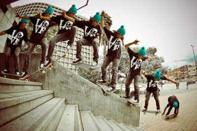skate na schodech